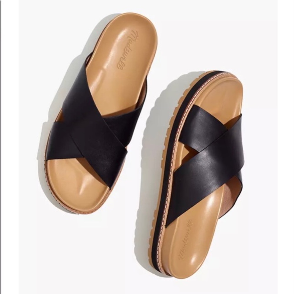 Madewell Dayna lugsole slide sandal in leather - Picture 5 of 15